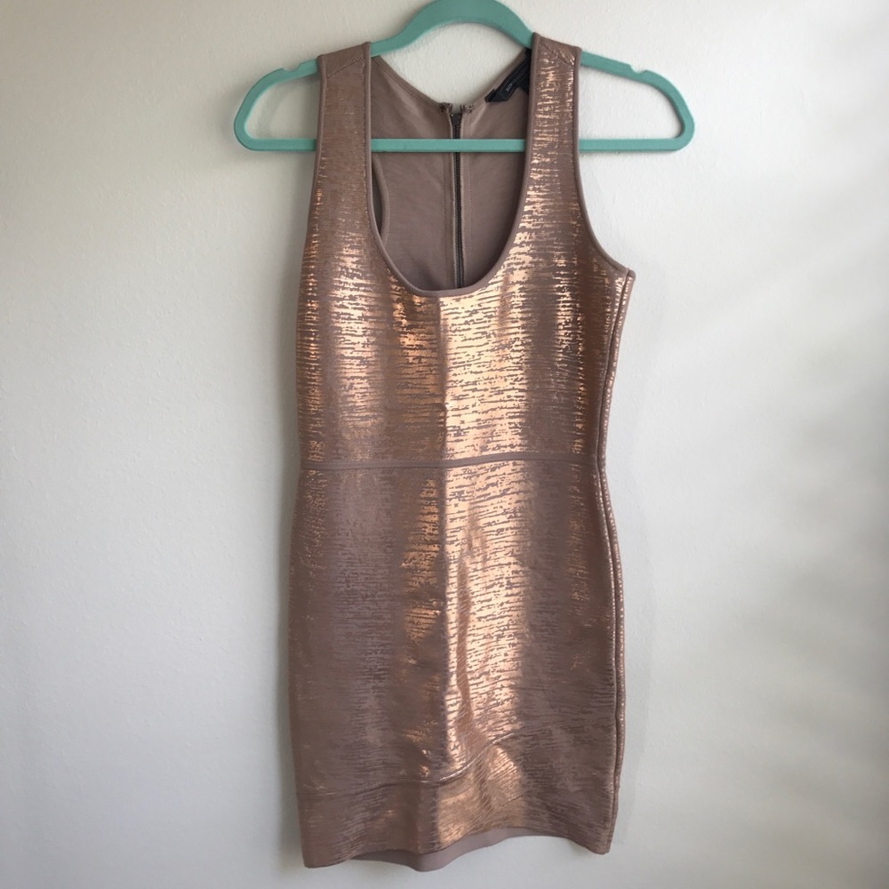 BCBG Gold Bandage Dress